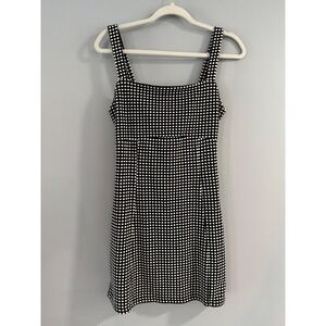 Free people Bardot Mini‎ Dress Open Back Tie Strap Sleeveless Black White Size S